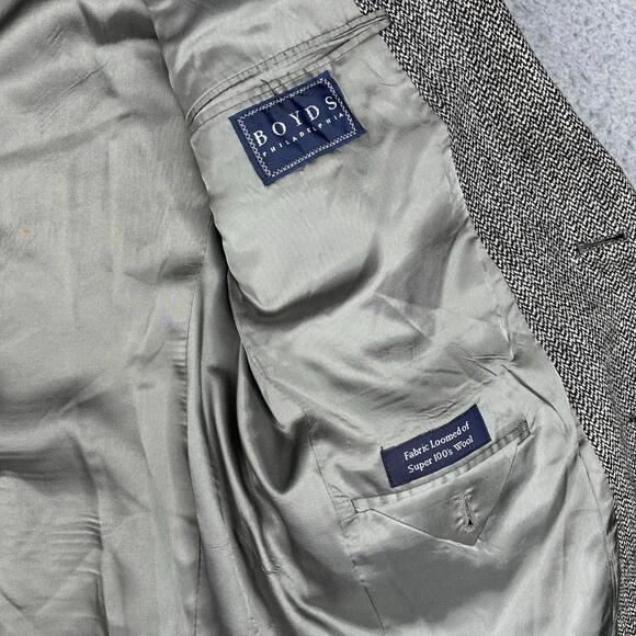 Vintage Burberrys Wool Tweed Blazer Sport Coat Men’s Gray Jacket 44R Old Money - Picture 11 of 15